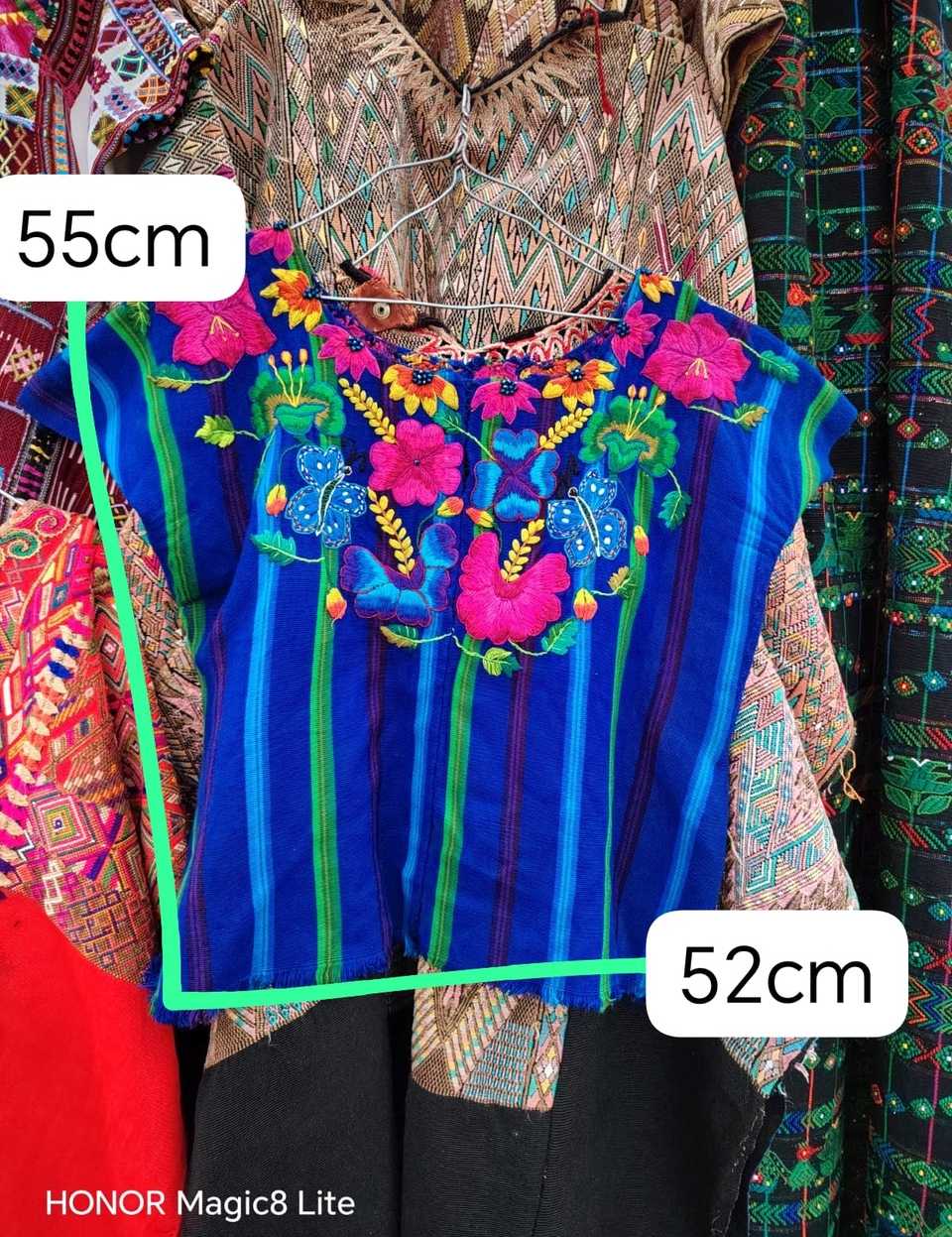 Blue and pink Santiago huipil #5-422