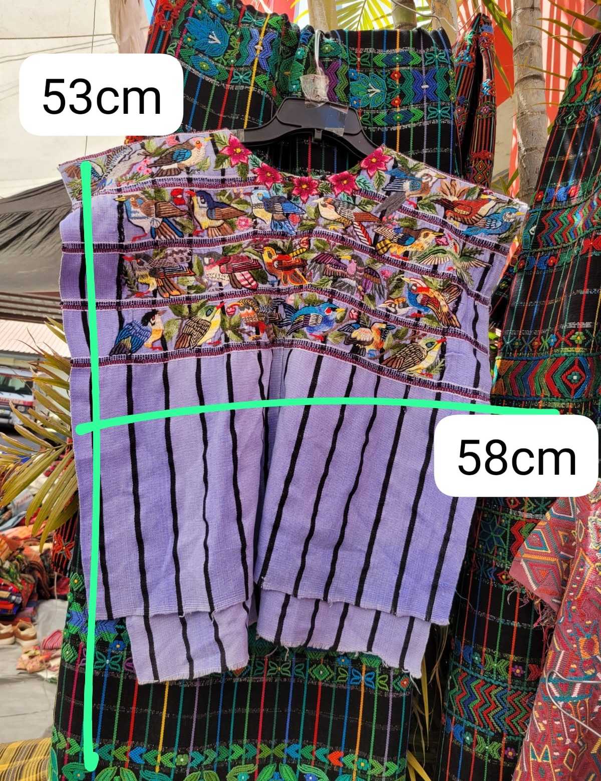 Lilac striped Santiago huipil #3-43