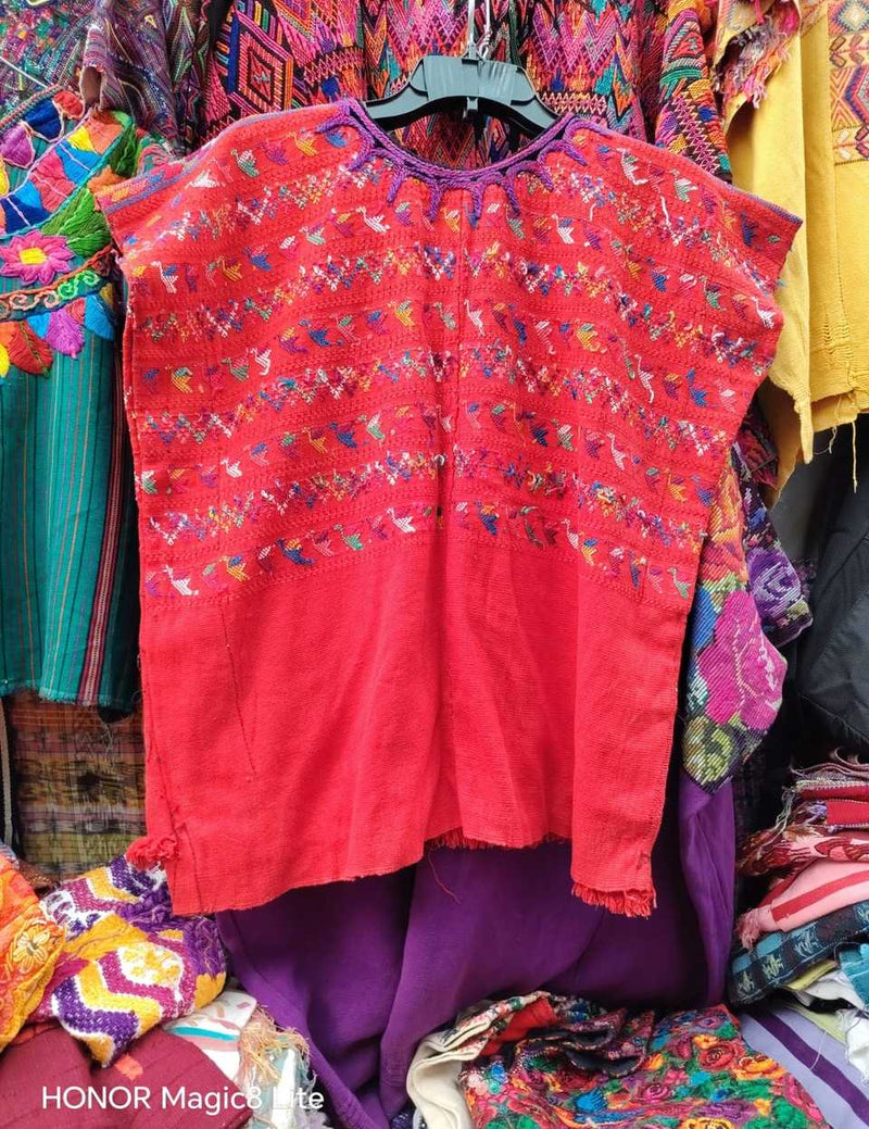 Bright red San Lucas huipil #4-254
