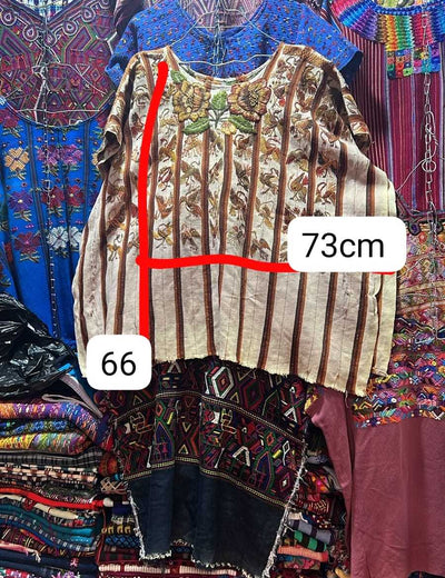 (Reserved for Elizabeth) Brown striped Santiago huipil #3-63