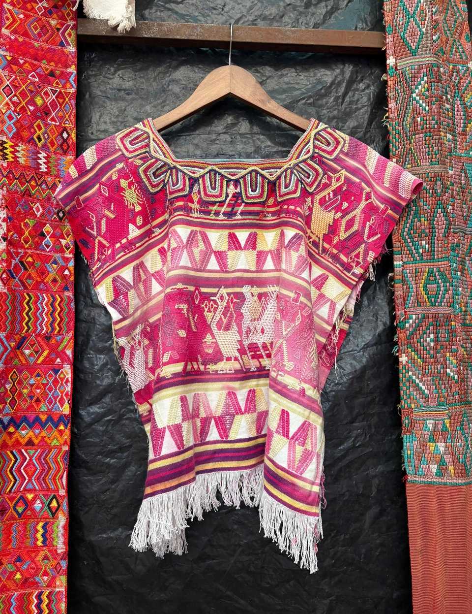 Pink and yellow Nebaj huipil #6-78