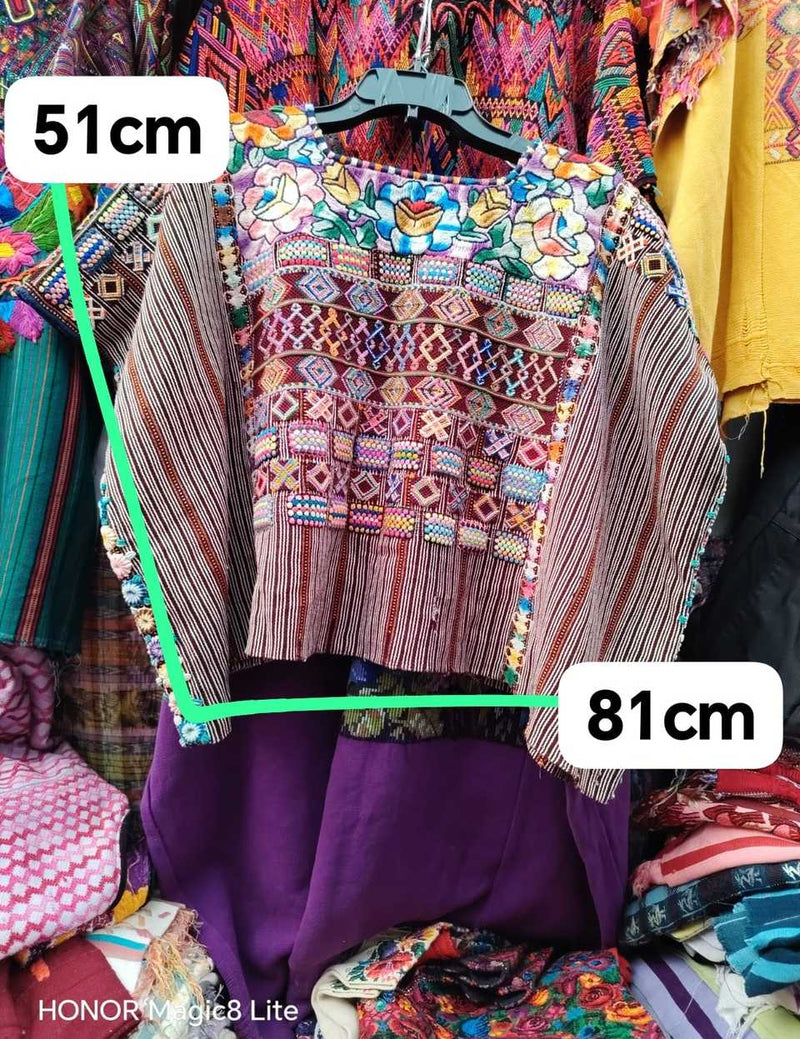 Floral striped Colotenango huipil #4-247