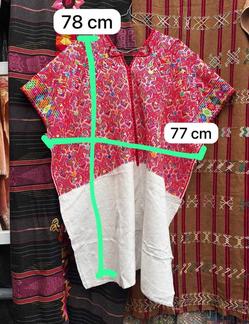 Red and white Nahuala huipil #4-221