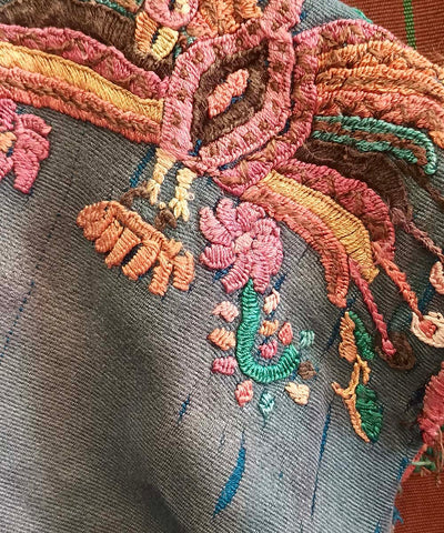 Vintage Guatemalan huipil with handwoven Mayan embroidery