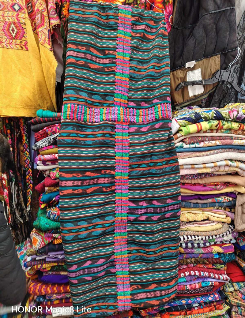 Blue and pink Ikat Chichicastenango corte #4-153