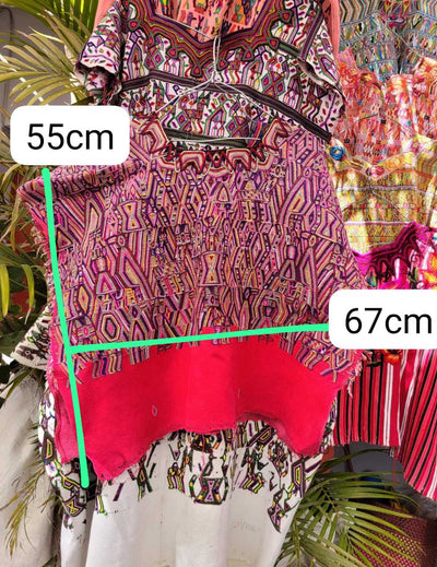 Red and purple Nebaj huipil #3-67