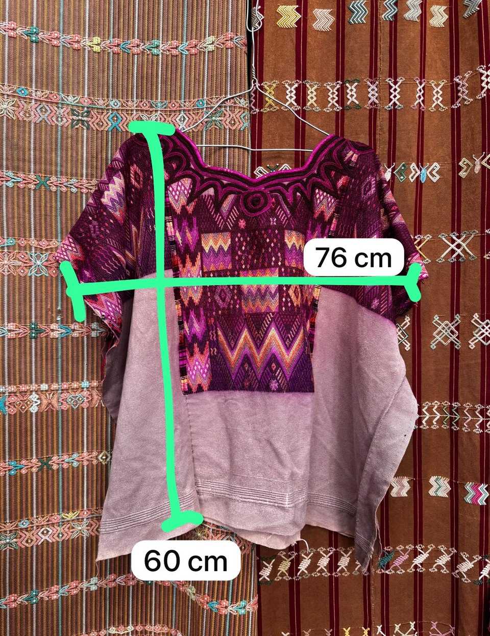Silk geometric embroidery Chichicastenango huipil #5-154