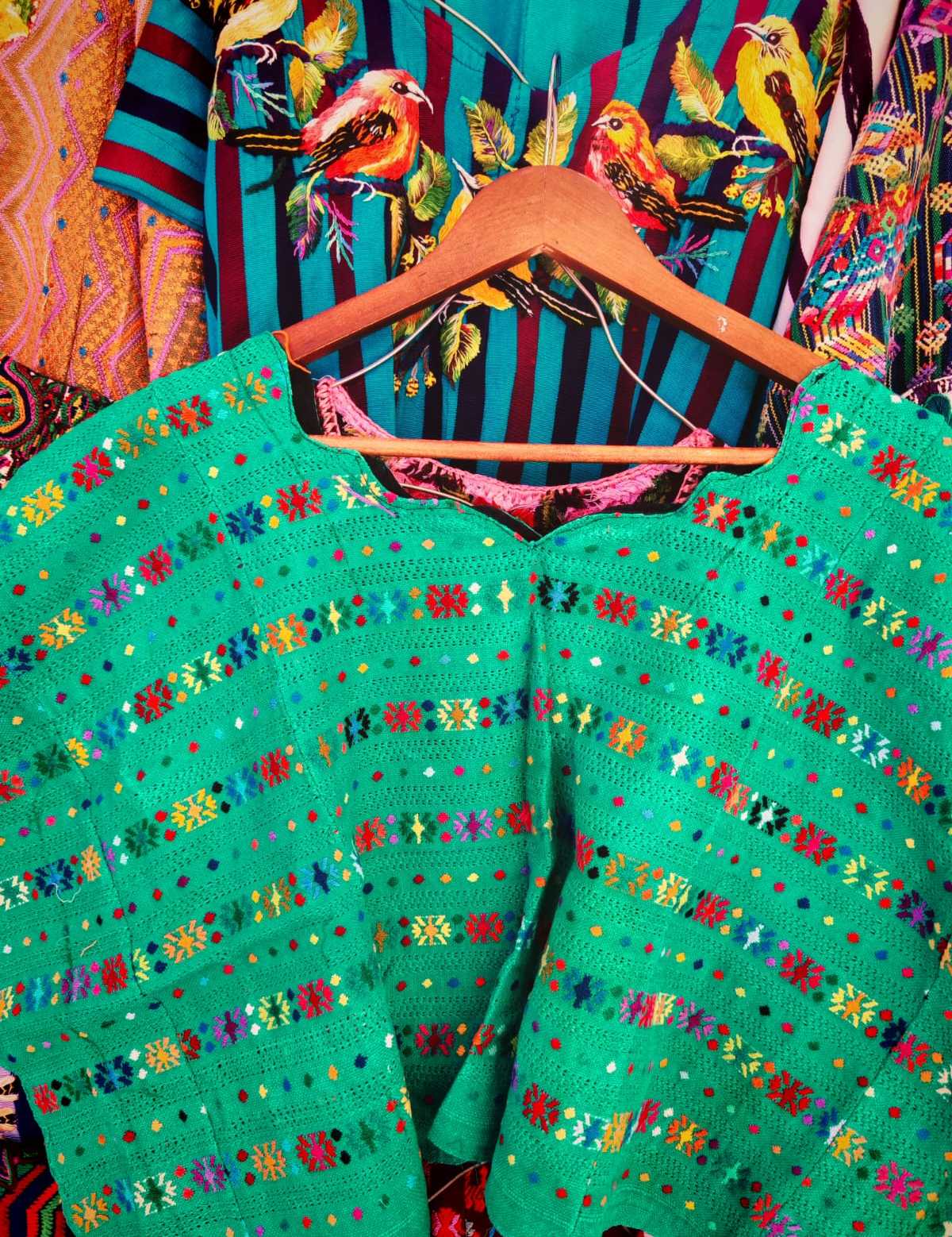 Green Coban huipil #2-15