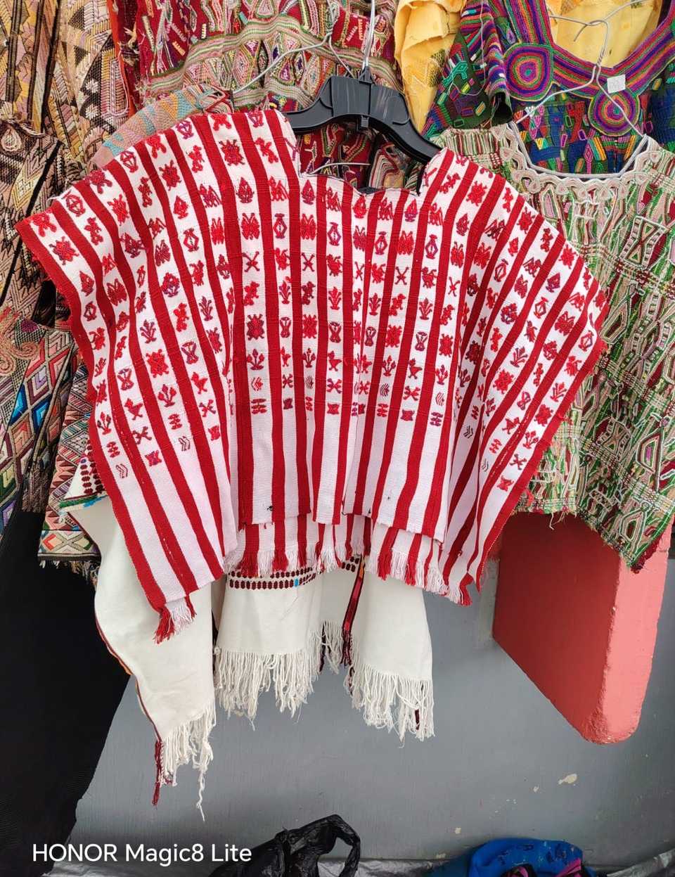 Red and white San Lucas huipil #5-35
