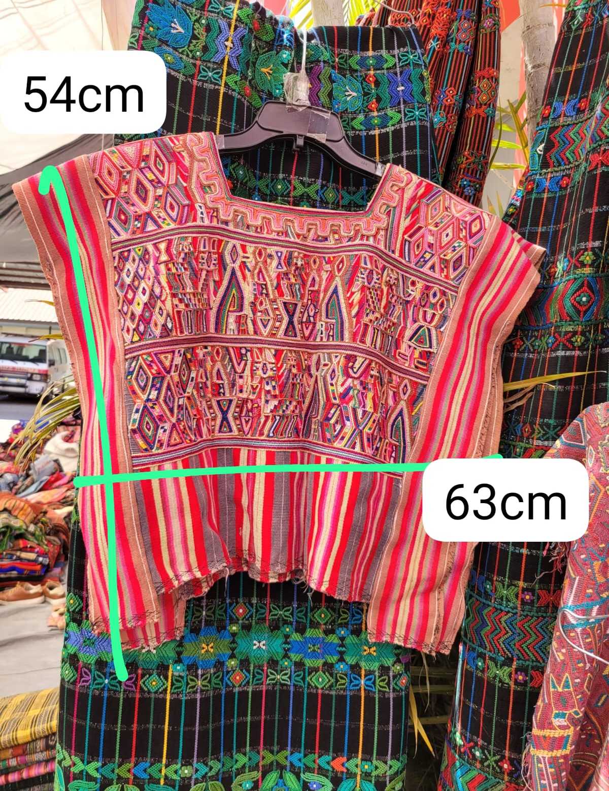 Brightly striped Nebaj huipil #3-45