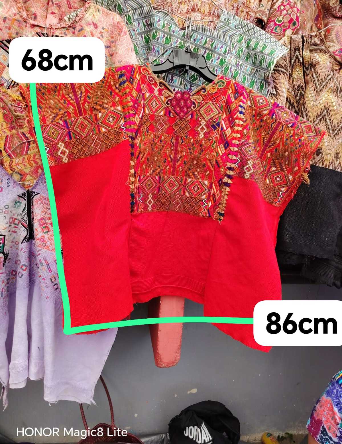 Red and gold Chichicastenango huipil #4-77