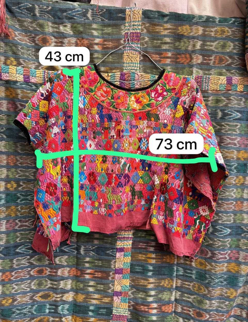 (Reserved for Myriam) Coral Coban huipil #4-269