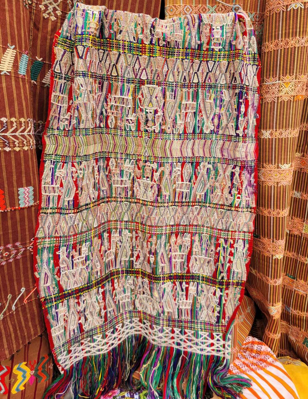 Colourful Nebaj tzute #2-69