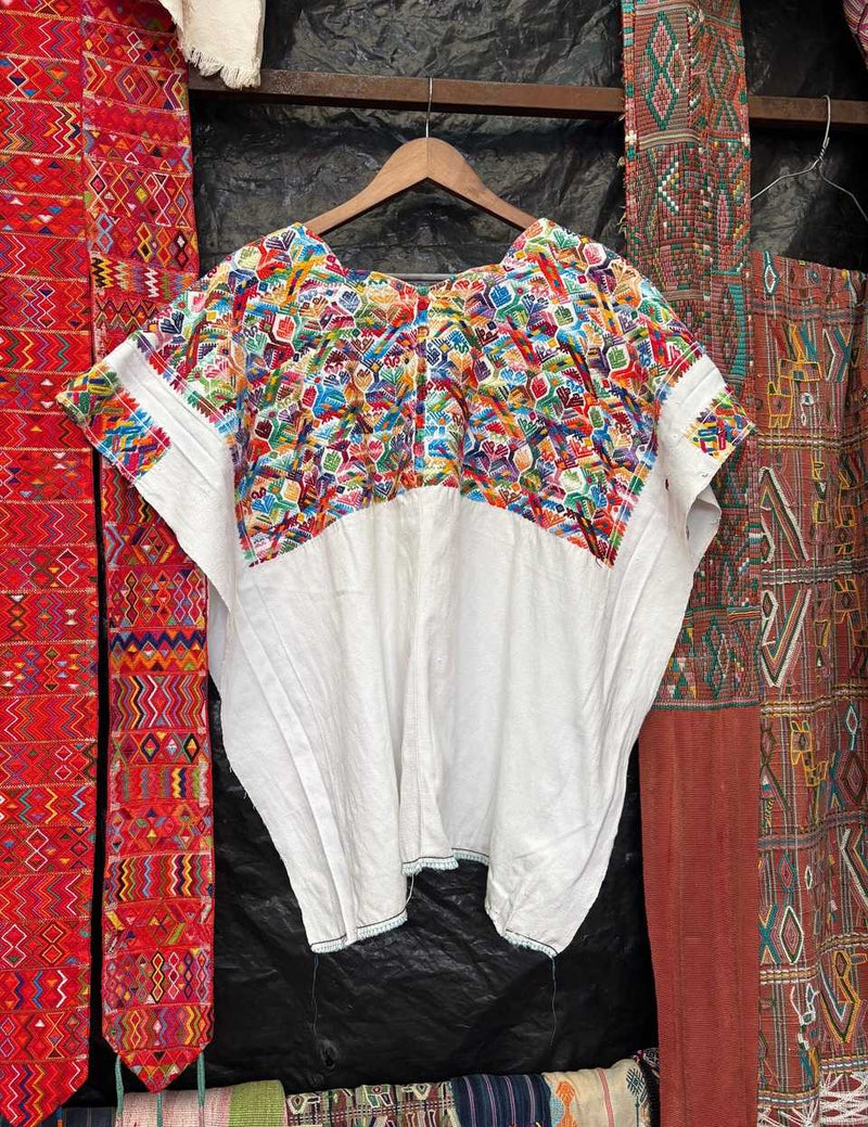 Colourful on white Nahuala huipil #6-81