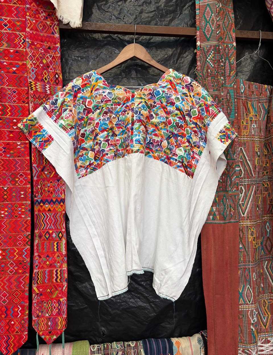 Colourful on white Nahuala huipil #6-81