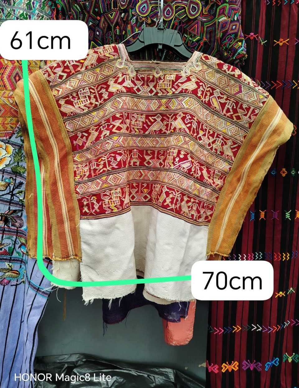 Red gold and white Nebaj huipil #4-250