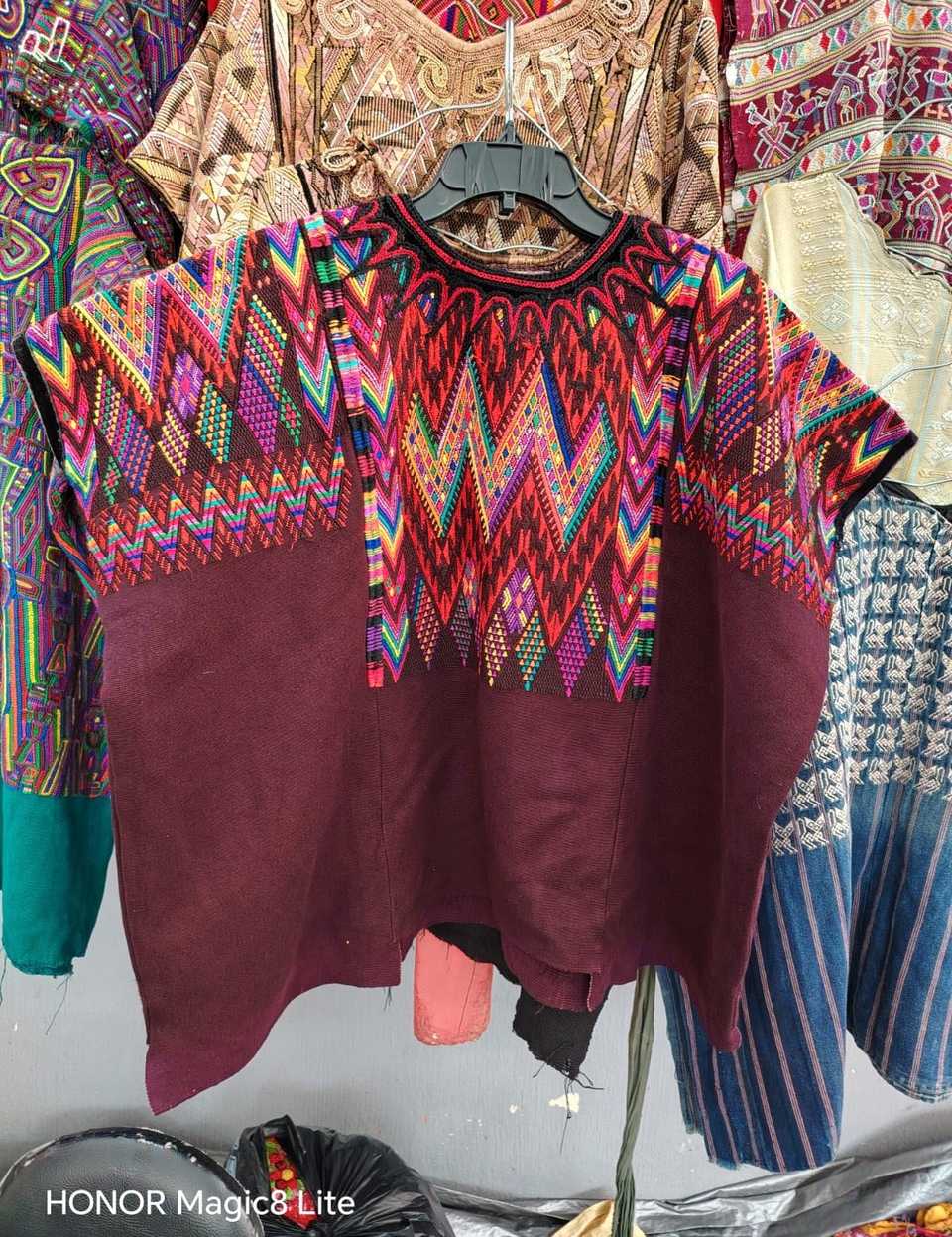Maroon and red Chichicastenango huipil #5-357