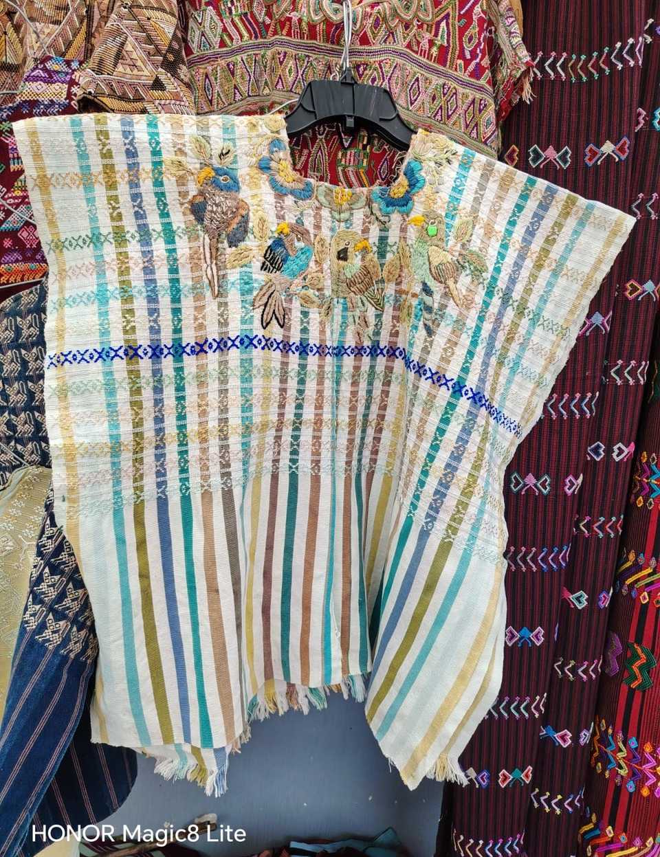 Blue and green gingham Santiago huipil #5-318