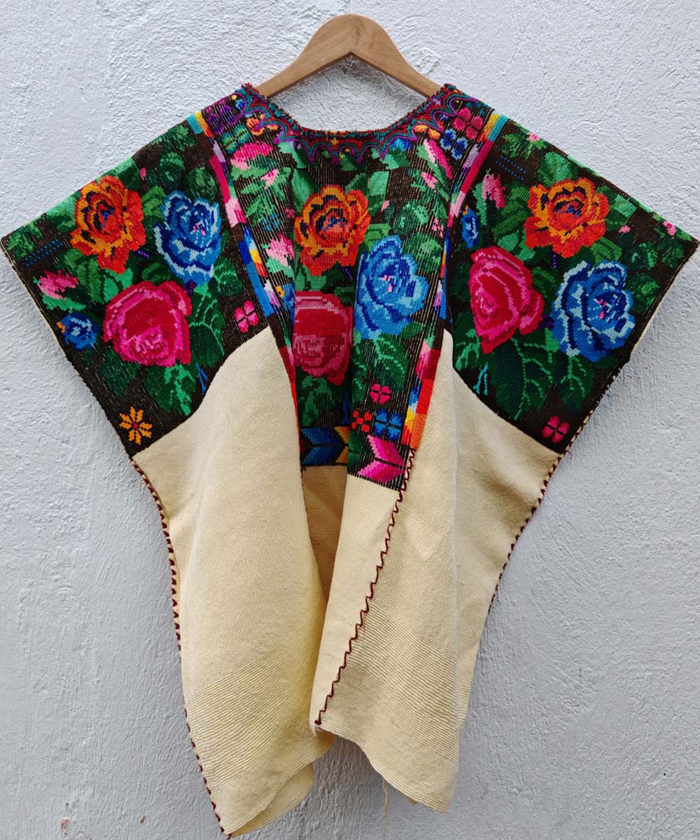 Chichi huipil with old fashioned roses