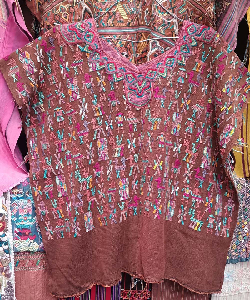 Embroidered Vintage Guatemalan huipil textile