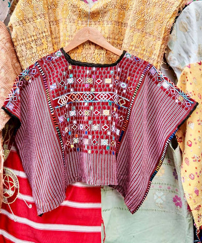 Traditional red Colotenango huipil