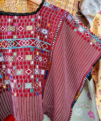 Traditional red Colotenango huipil