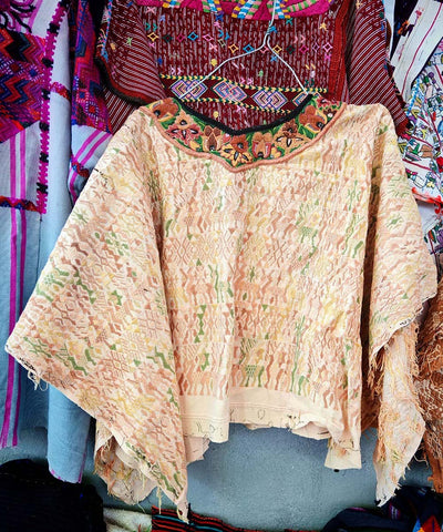 Embroidered Vintage Guatemalan huipil textile