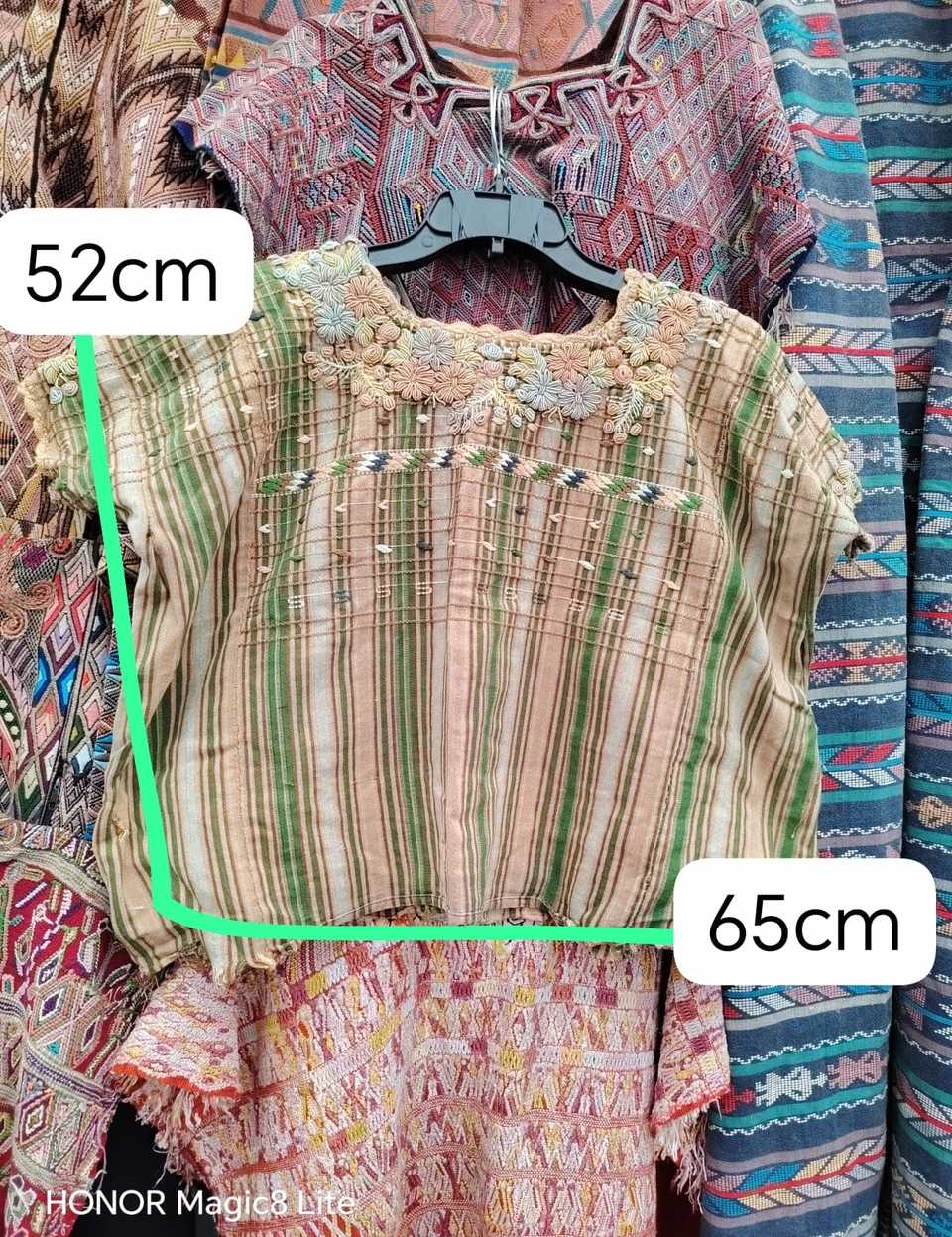 Pale green and pink Colotenango huipil #4-334