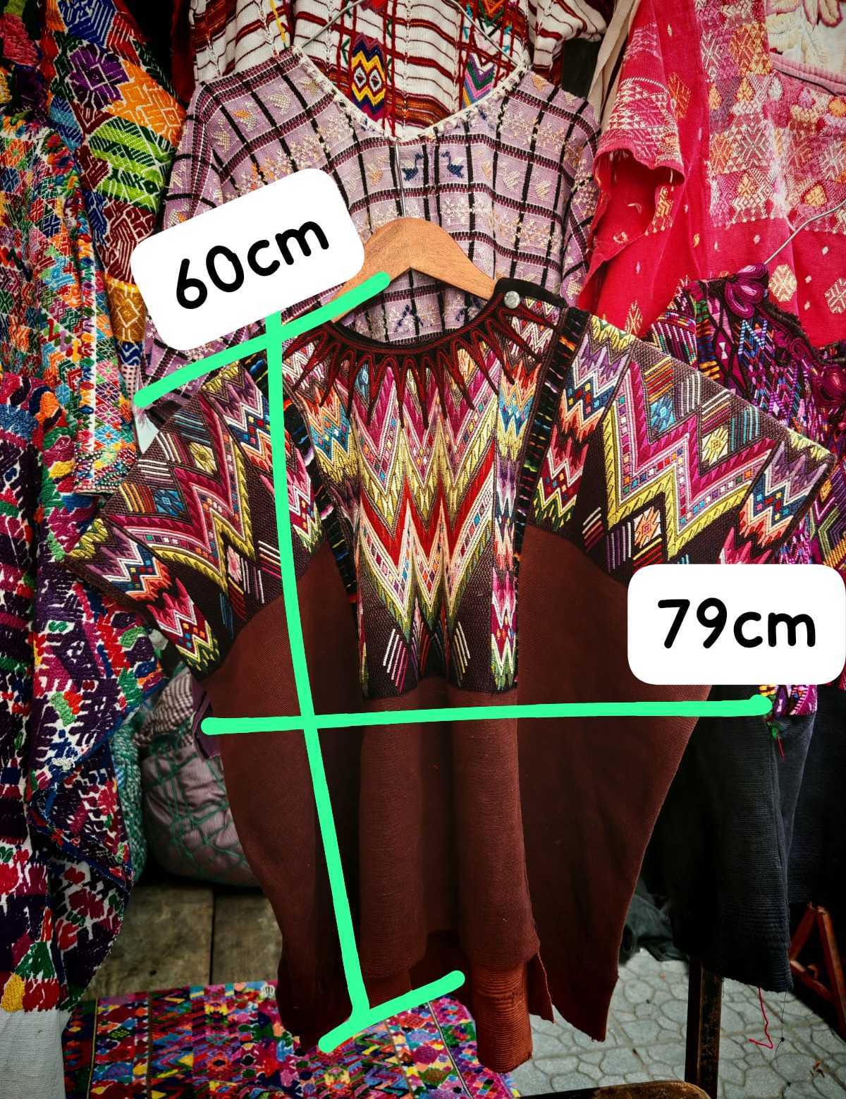 Burgundy geometric Chichicastenango huipil #6-47