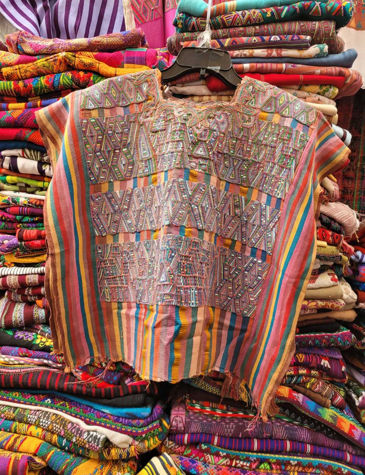 Colourful striped Nebaj huipil #3-7