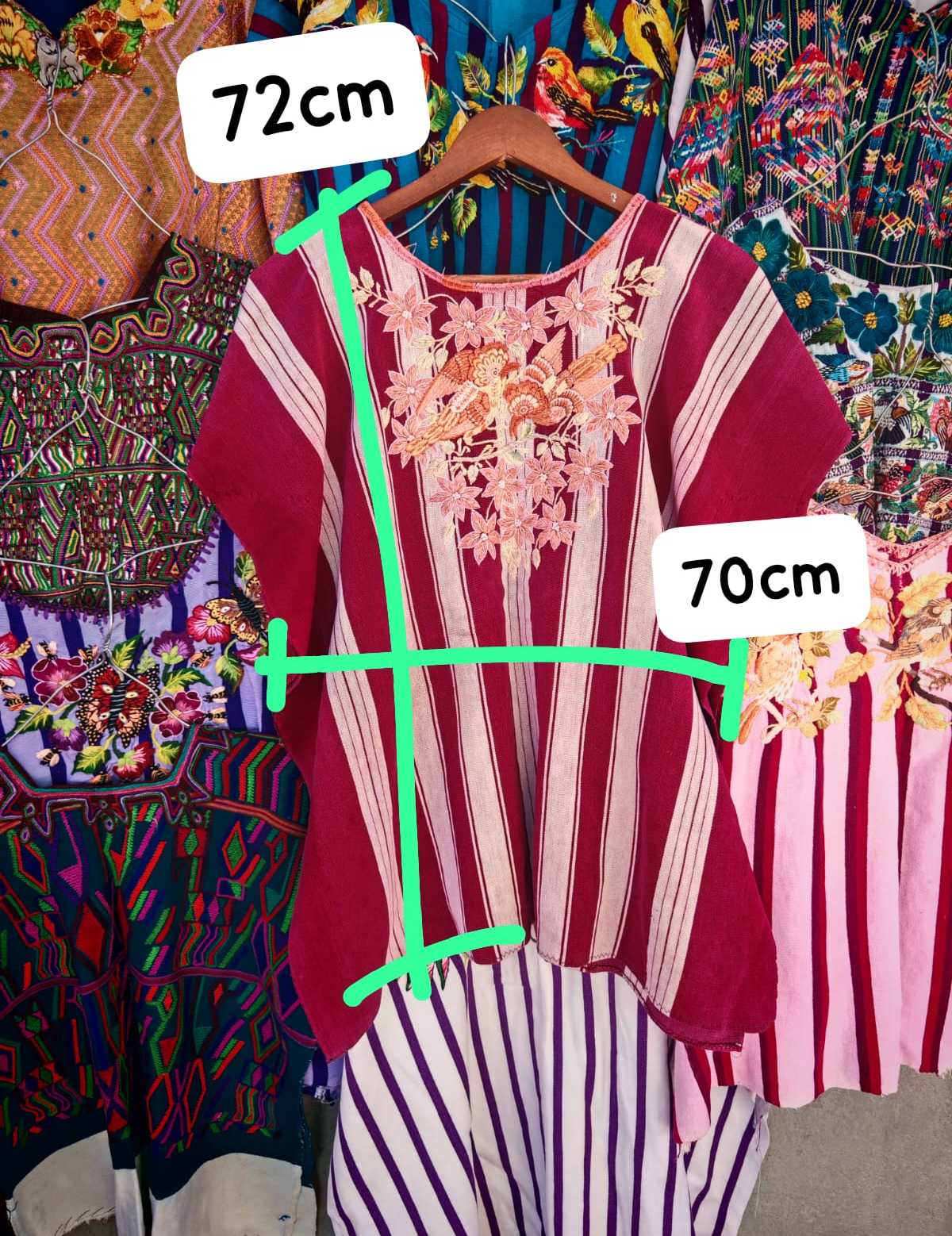 Red and pink Santiago huipil #2-17