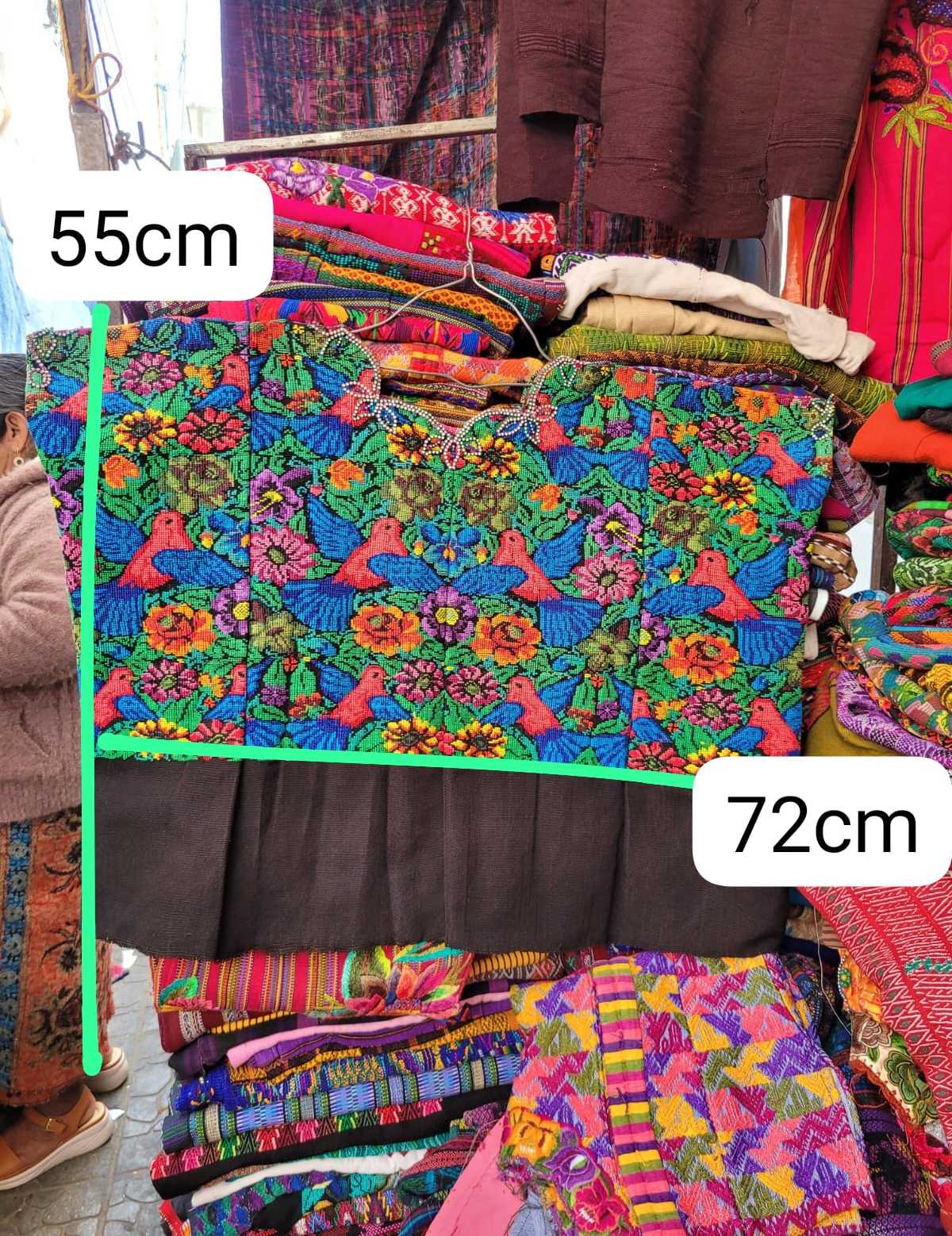 (Reserved for Karen) Red and blue doves Aguas Calientas huipil #3-21