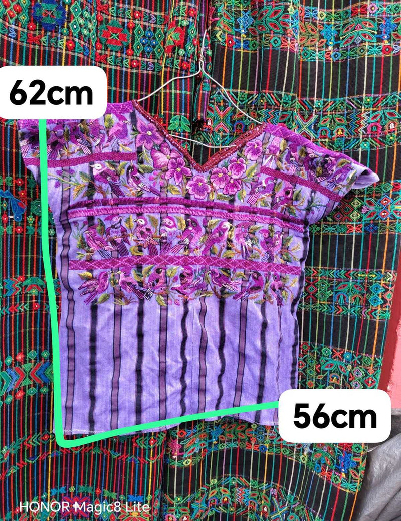 Lilac striped Santiago huipil Santiago huipil #4-3