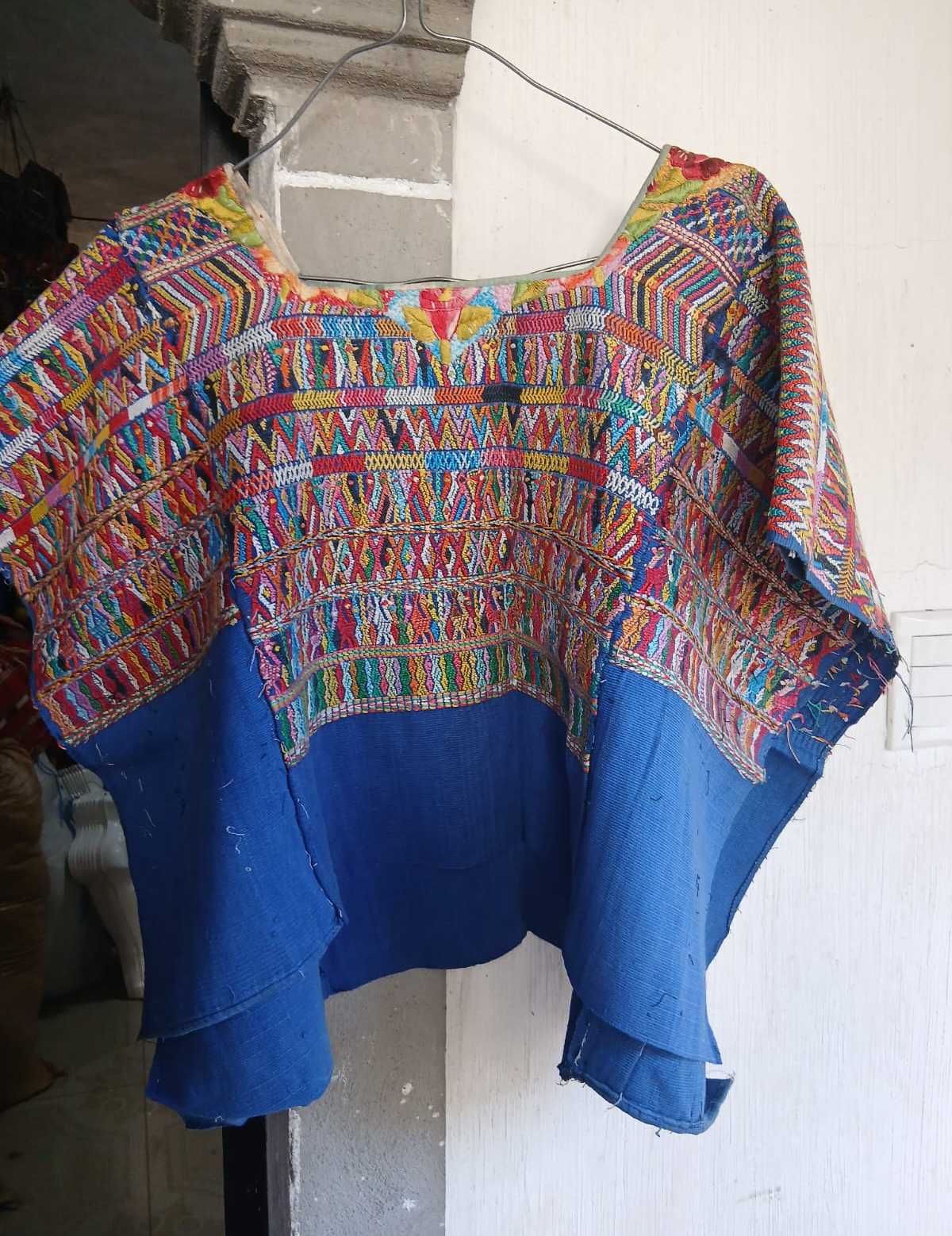 Blue and red San Juan Cotzal huipil #2-28