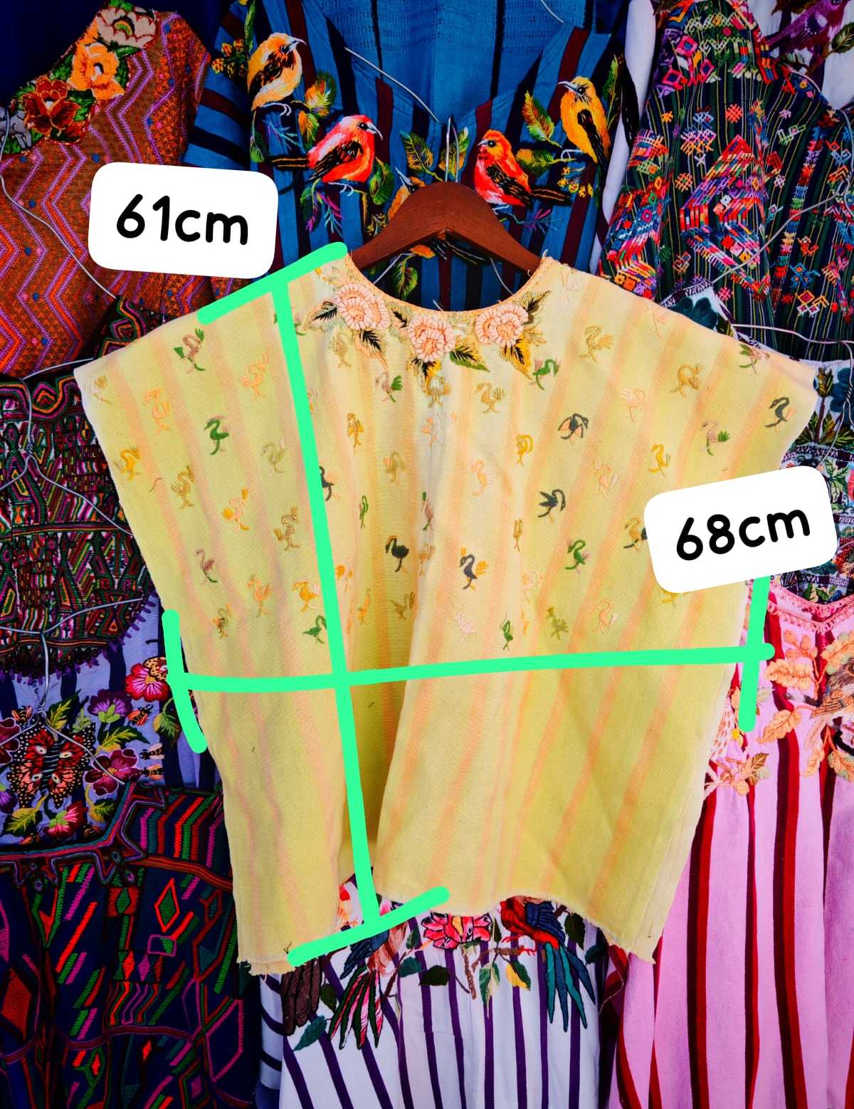 Primrose and pink Santiago huipil #2-18