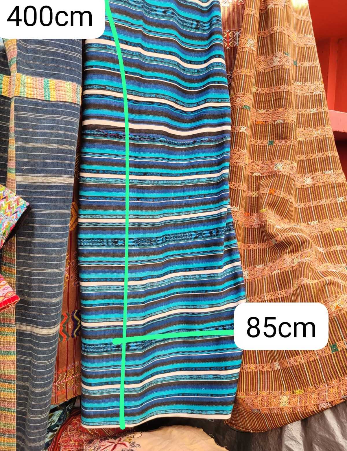 4 different green and blue handwoven cortes #2-104