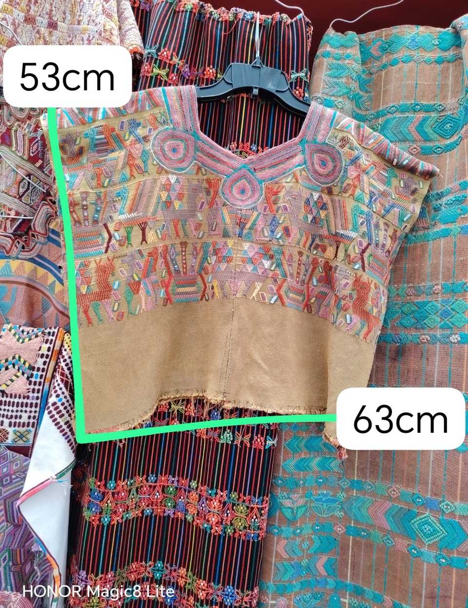 Colourful on brown Nebaj huipil #5-130