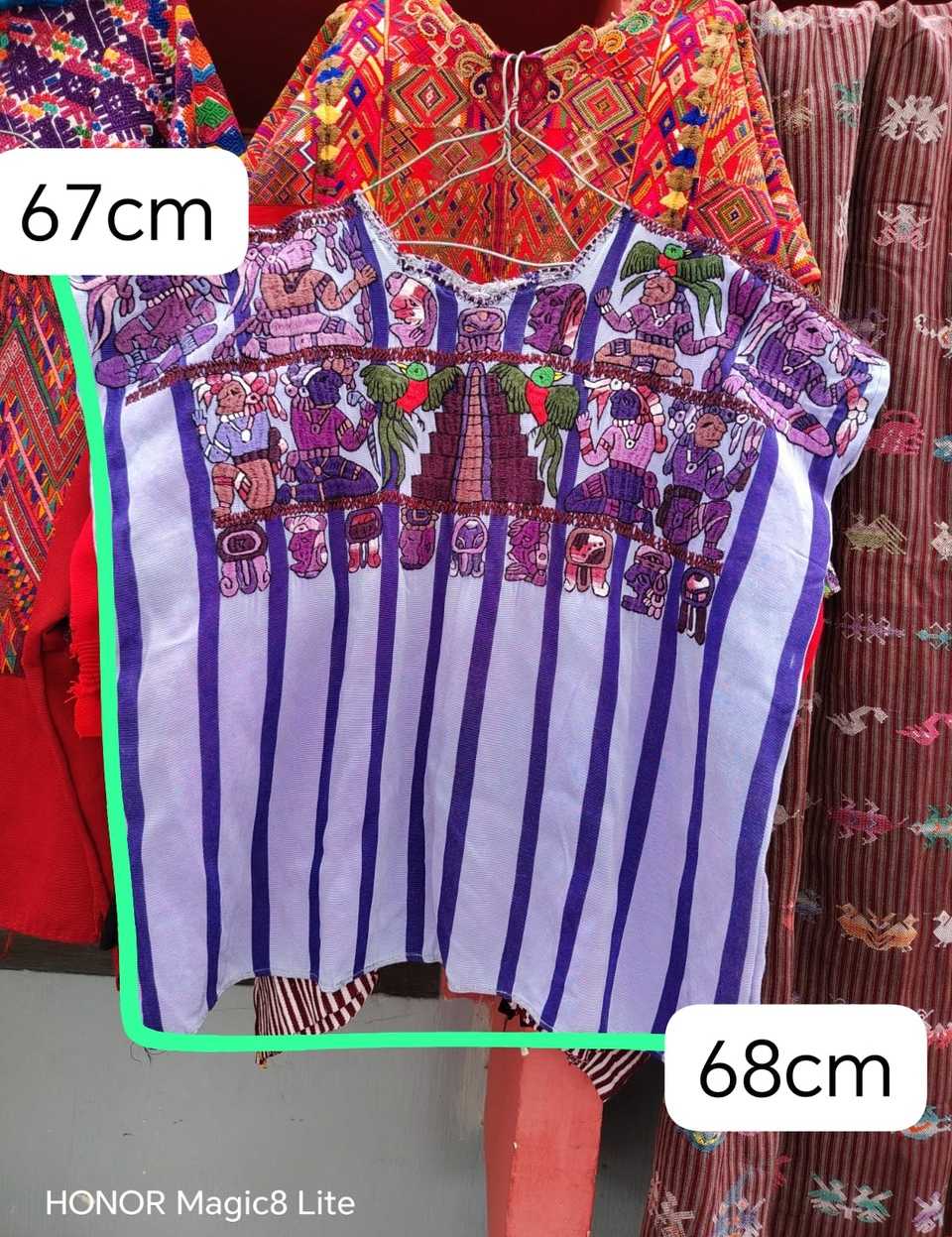 Lilac Mayan figures San Lucas Toliman huipil #6-6