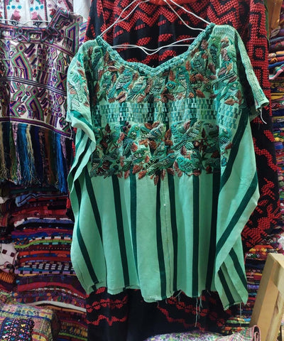 Vintage Guatemalan huipil with handwoven Mayan embroidery