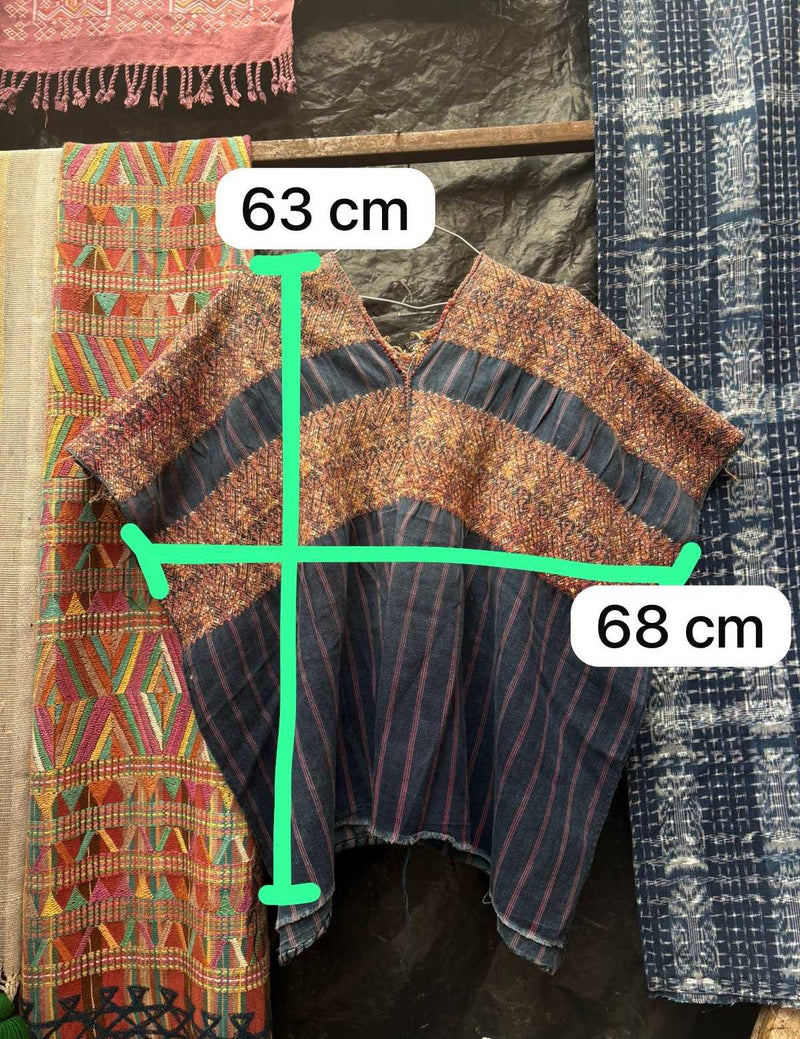 Dark indigo and brown Nahuala huipil #4-108