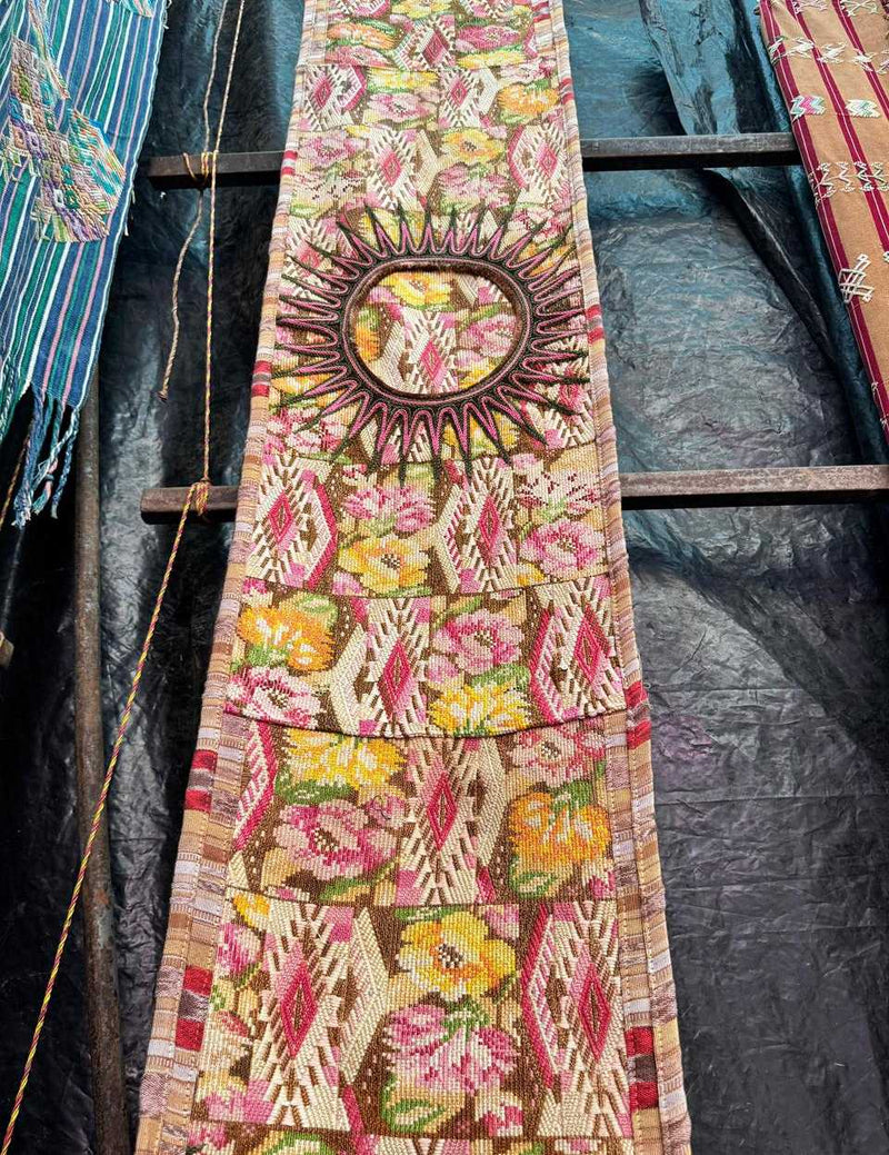 Pink and yellow Chichicastenango table runner #5-70