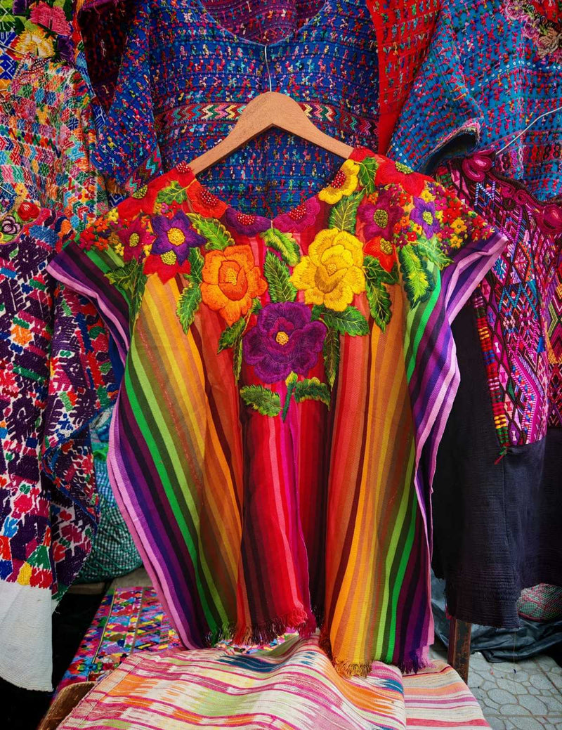Colourful Santiago huipil #6-49