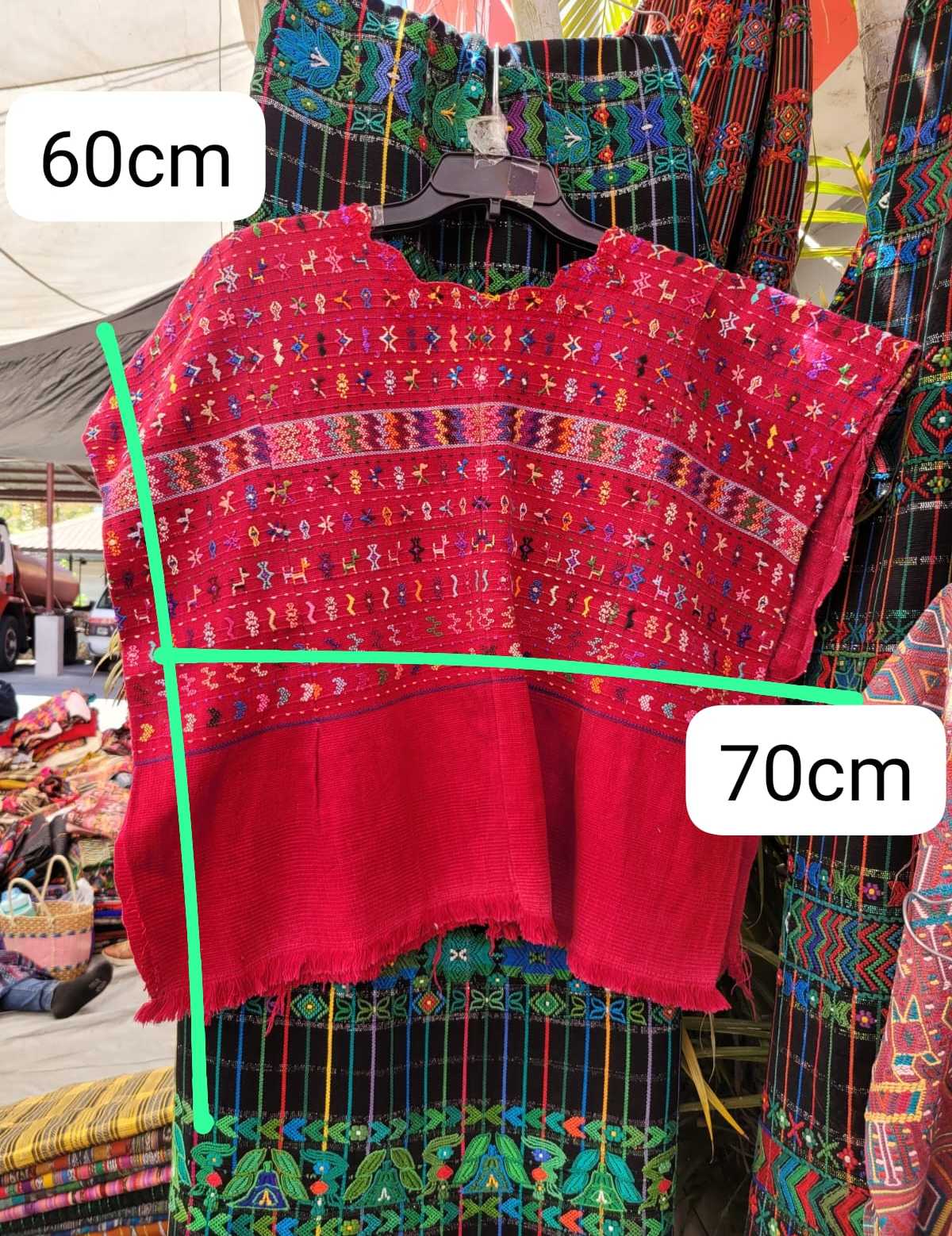 Bright red San Lucas huipil #3-52