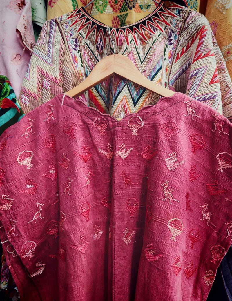 Pink San Lucas Toliman huipil #1-58
