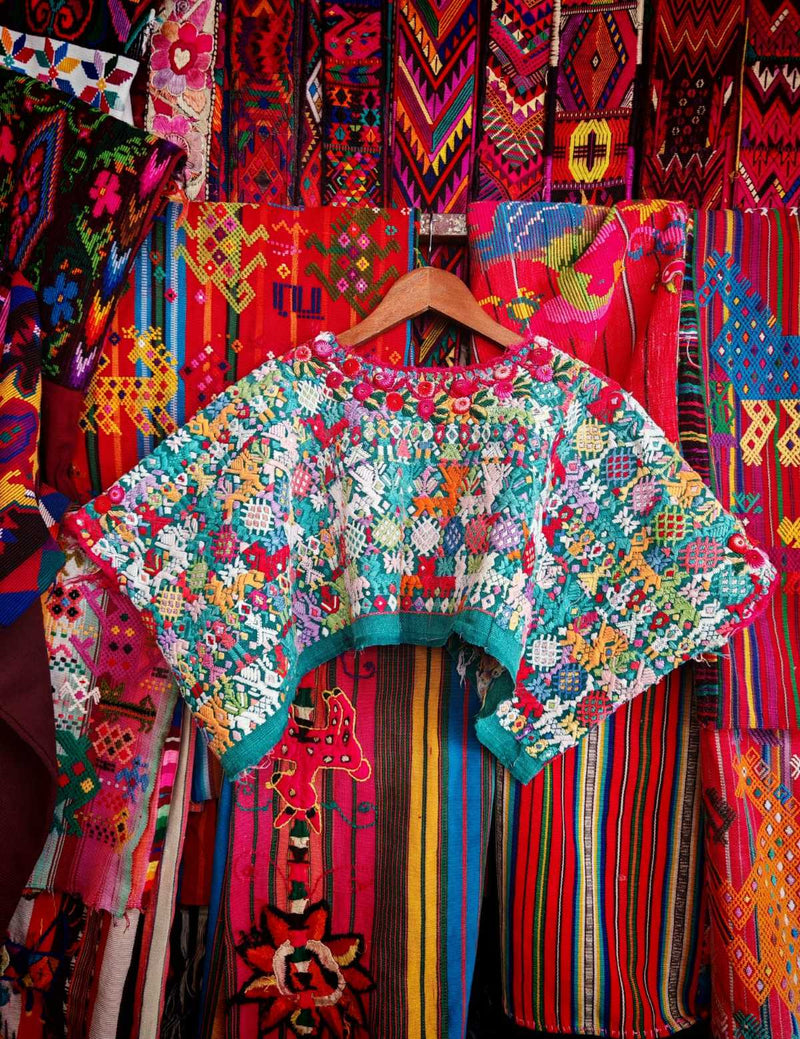 Childs Turquoise Coban Huipil #6-292