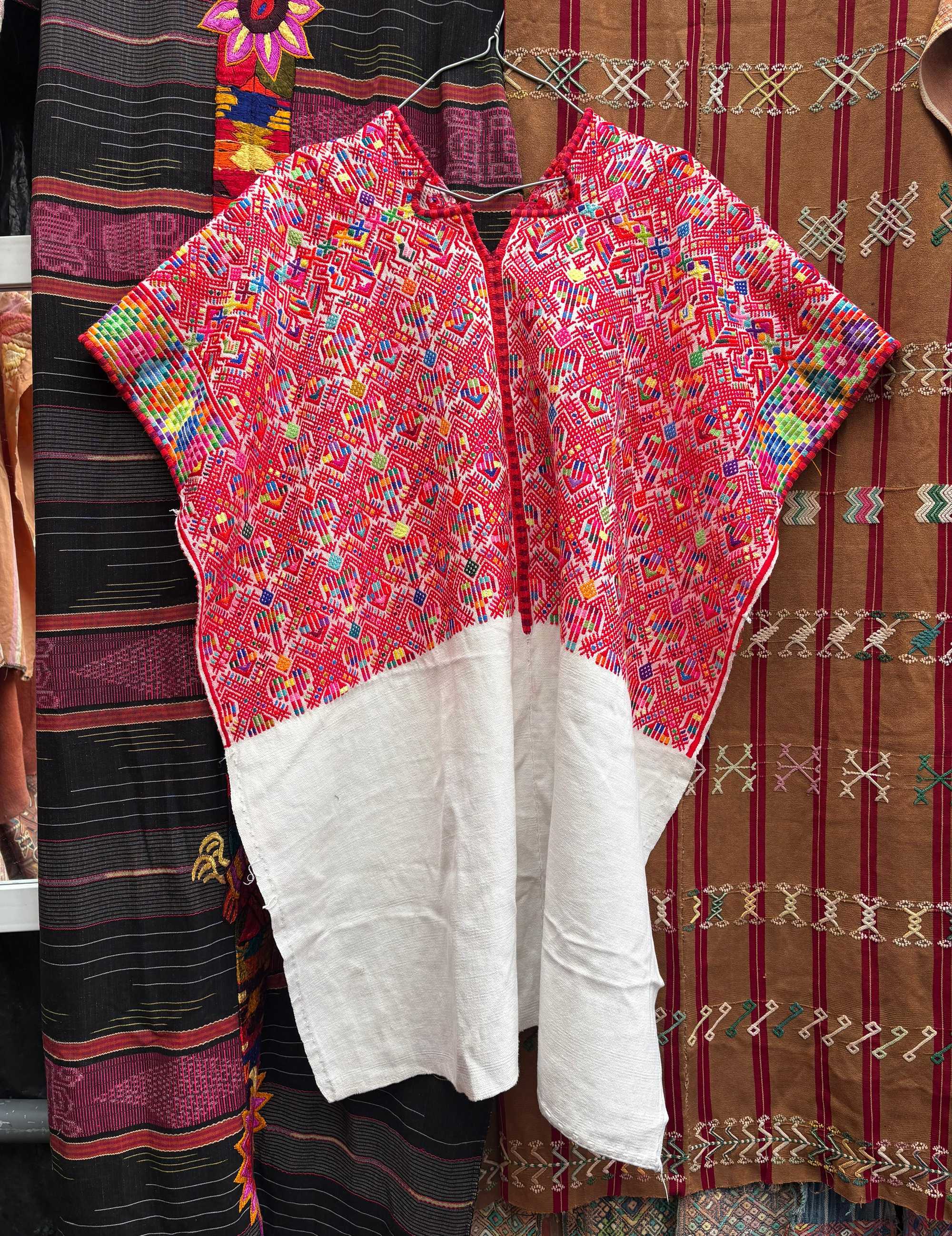 Red and white Nahuala huipil #4-221