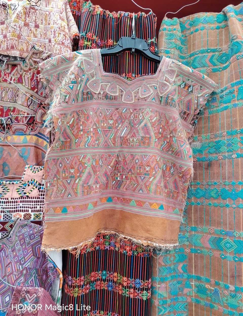 Pink and brown Nebaj huipil #5-129
