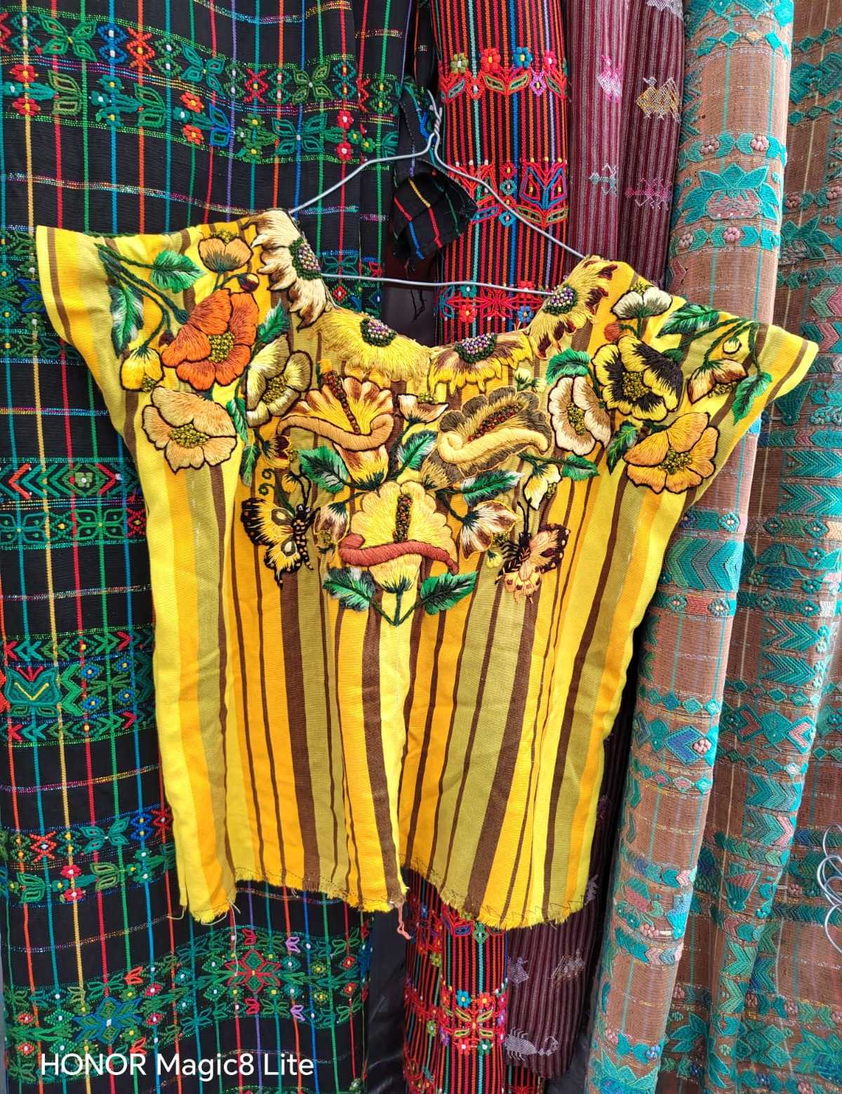 Yellow floral Santiago huipil #6-58