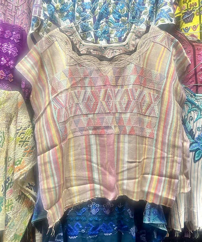 Vintage Guatemalan huipil with handwoven Mayan embroidery