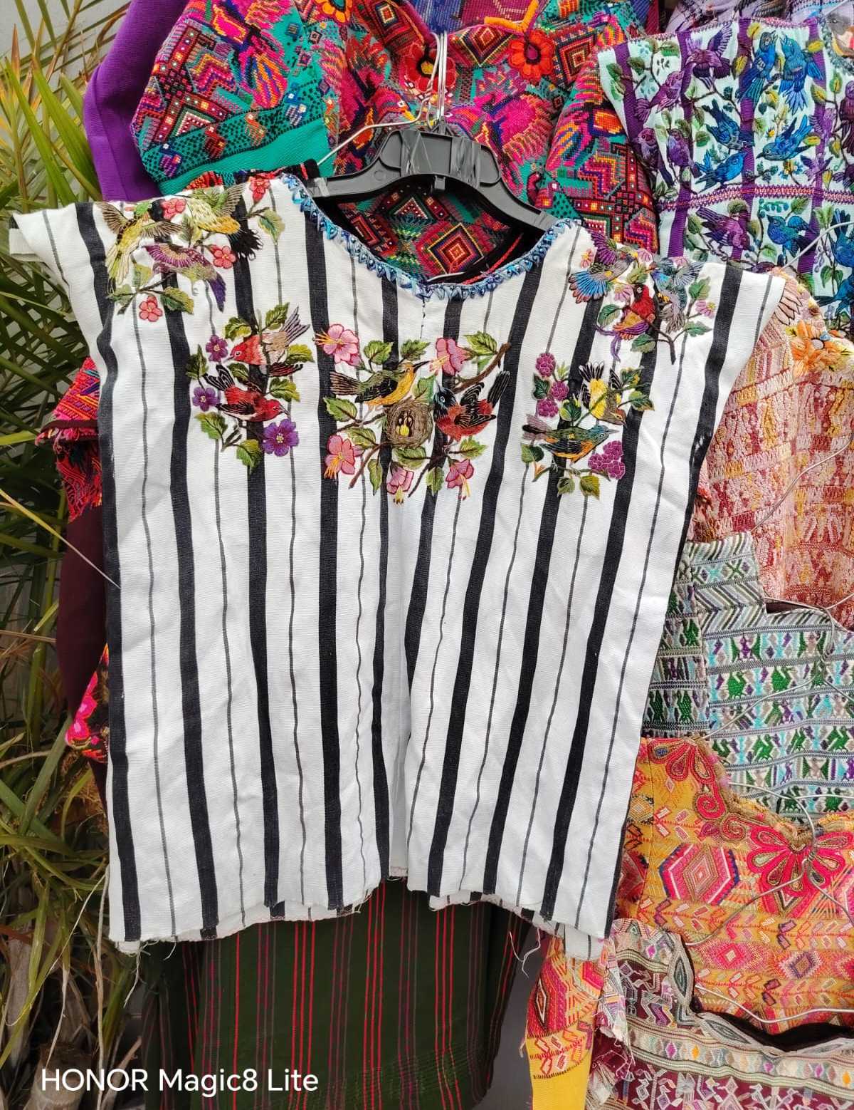 Black and white striped Santiago huipil #4-199